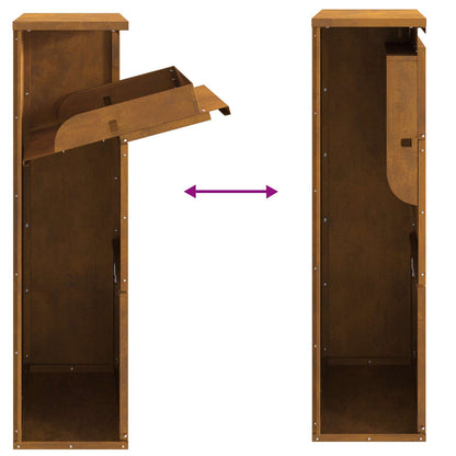 vidaXL Parcel Drop Box Rusty 44 x 22 x 82 cm Weathering Steel