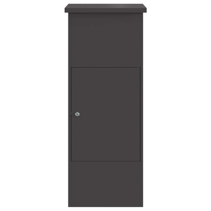 vidaXL Parcel Drop Box with Storage Black 44.5 x 29 x 110.5 cm Steel