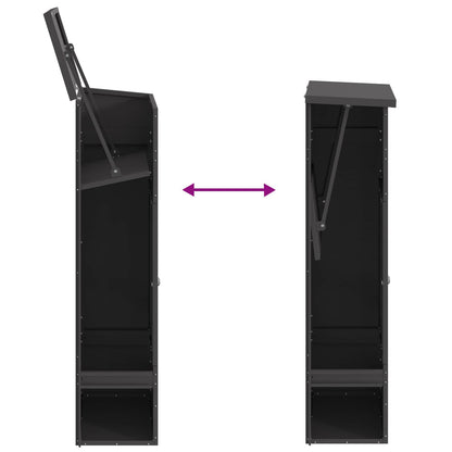 vidaXL Parcel Drop Box with Storage Black 44.5 x 29 x 110.5 cm Steel