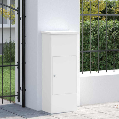 vidaXL Parcel Drop Box with Storage White 44.5 x 29 x 110.5 cm Steel