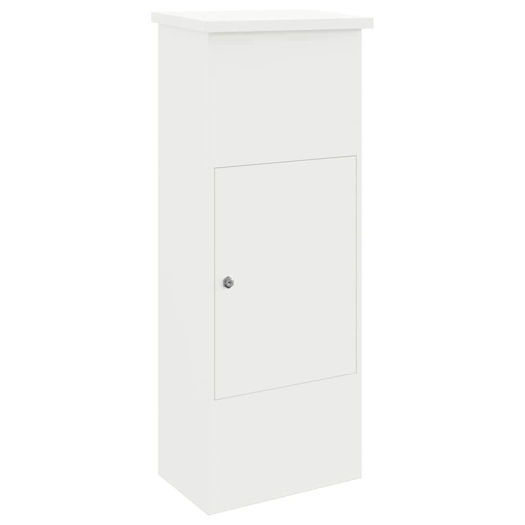 vidaXL Parcel Drop Box with Storage White 44.5 x 29 x 110.5 cm Steel