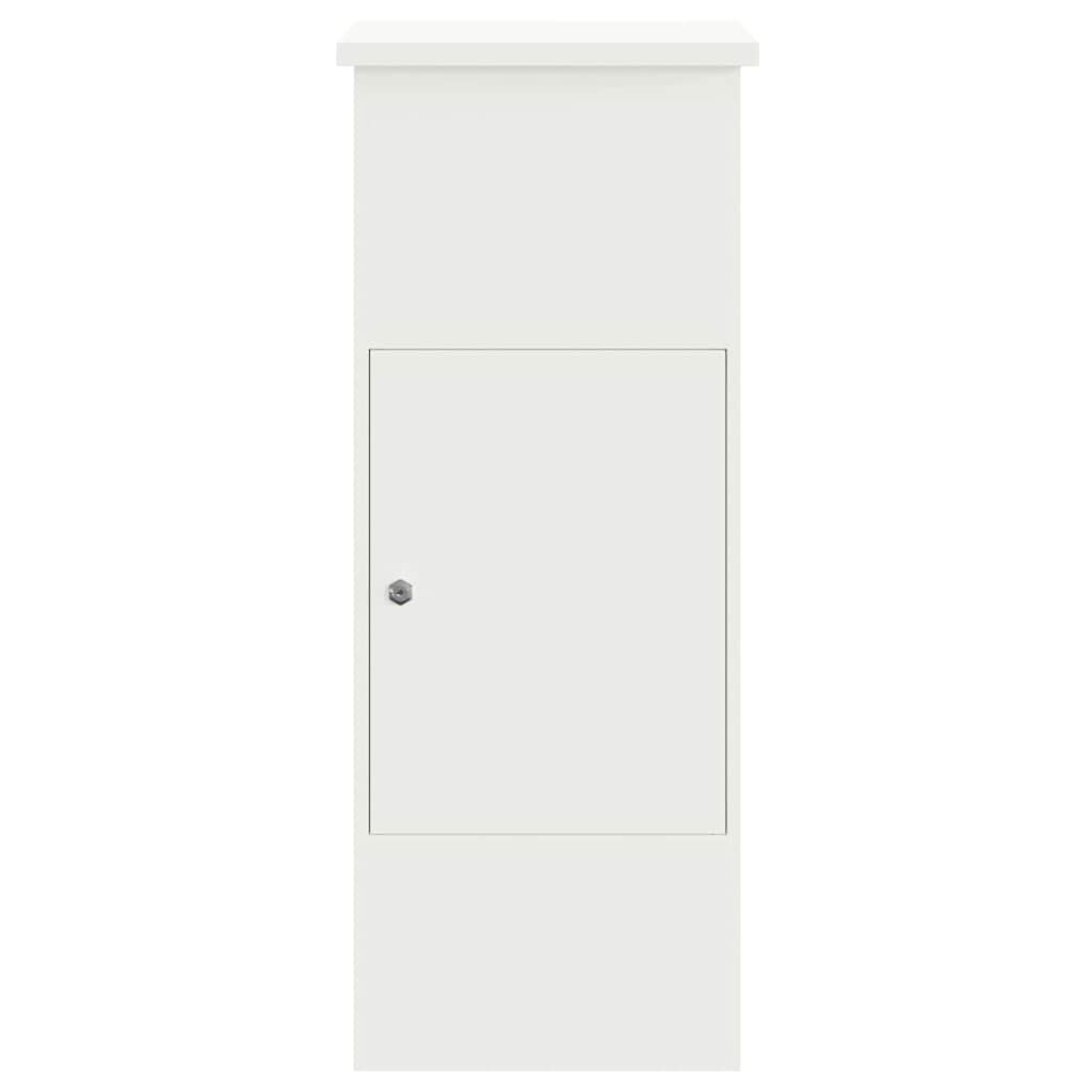 vidaXL Parcel Drop Box with Storage White 44.5 x 29 x 110.5 cm Steel