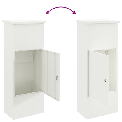 vidaXL Parcel Drop Box with Storage White 44.5 x 29 x 110.5 cm Steel