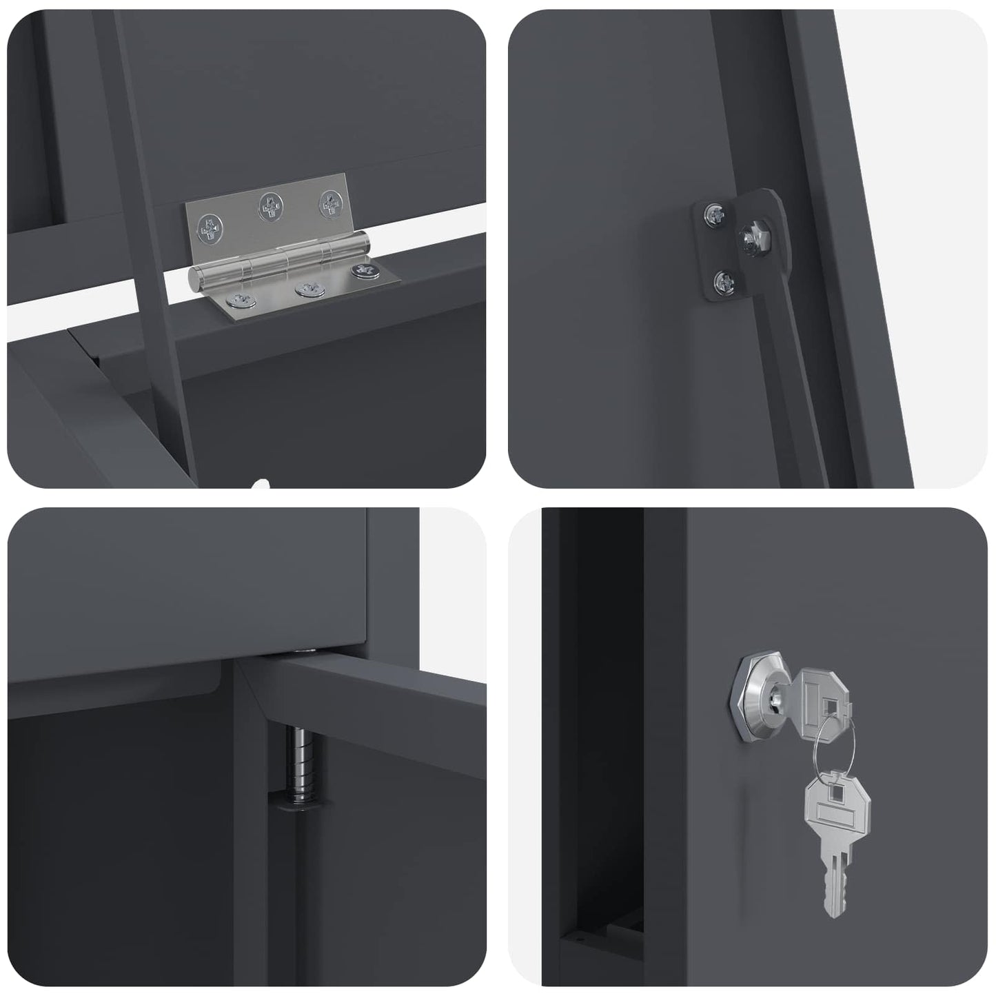 vidaXL Parcel Drop Box with Door Anthracite 44.5 x 29 x 110.5 cm Steel