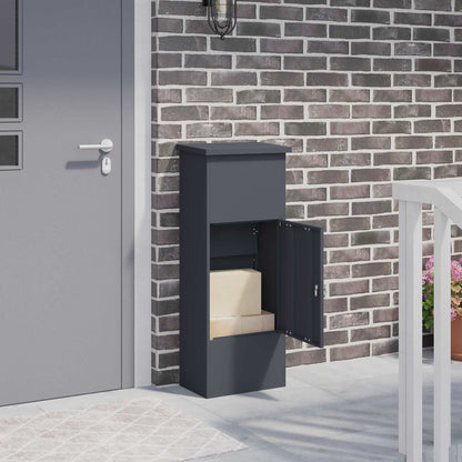 vidaXL Parcel Drop Box with Door Anthracite 44.5 x 29 x 110.5 cm Steel