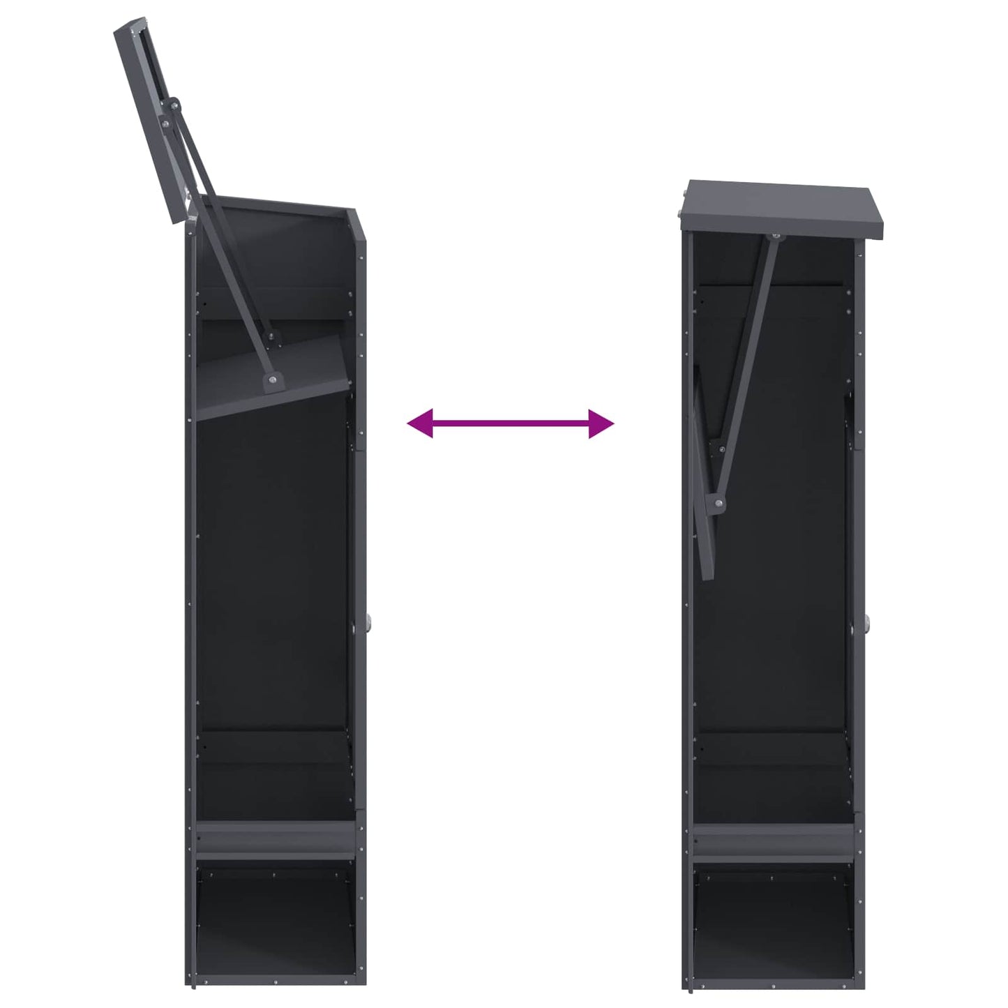 vidaXL Parcel Drop Box with Door Anthracite 44.5 x 29 x 110.5 cm Steel