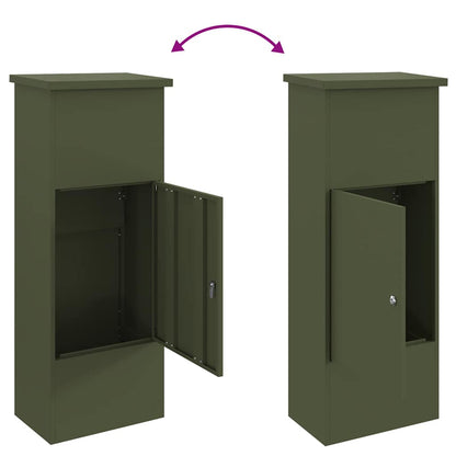 vidaXL Parcel Drop Box Olive green 44.5 x 29 x 110.5 cm Steel