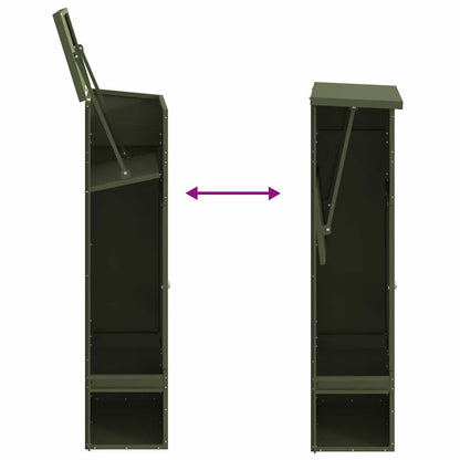vidaXL Parcel Drop Box Olive green 44.5 x 29 x 110.5 cm Steel
