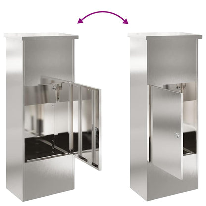 vidaXL Parcel Drop Box Silver 44.5 x 29 x 110.5 cm Stainless Steel