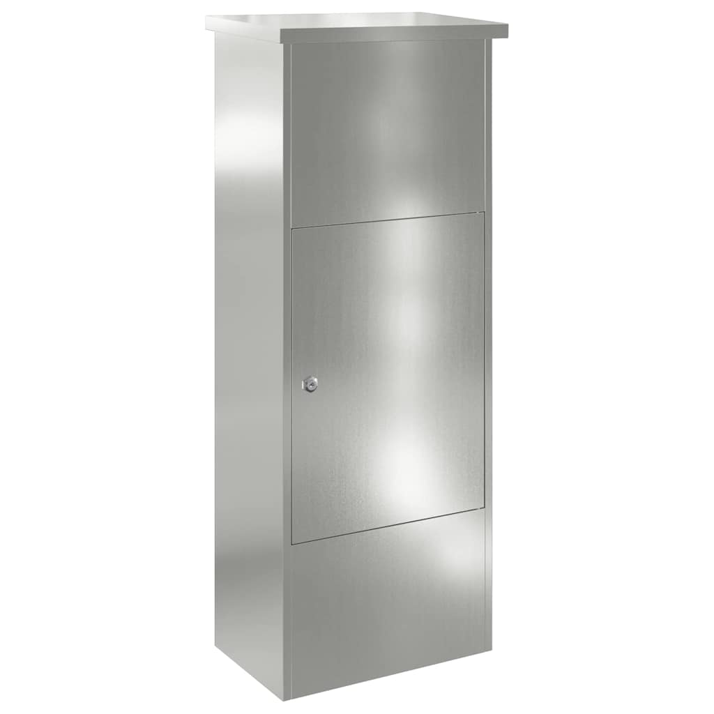 vidaXL Parcel Drop Box Black 44.5 x 29 x 110.5 cm Galvanised Steel