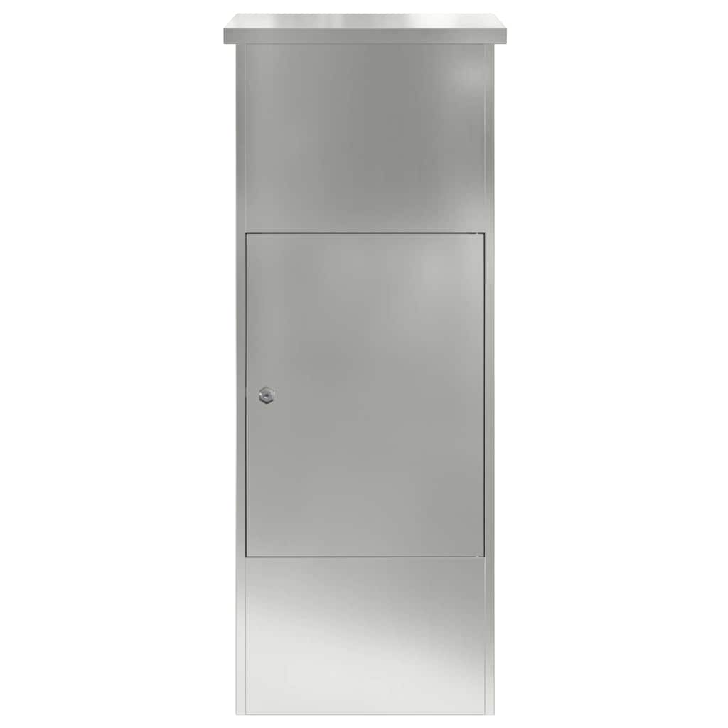 vidaXL Parcel Drop Box Black 44.5 x 29 x 110.5 cm Galvanised Steel