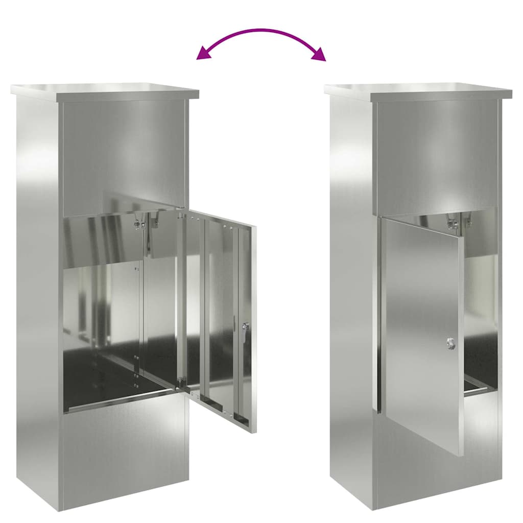 vidaXL Parcel Drop Box Black 44.5 x 29 x 110.5 cm Galvanised Steel