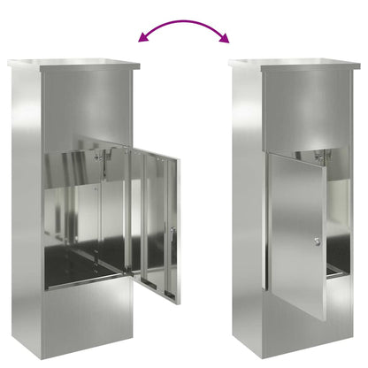 vidaXL Parcel Drop Box Black 44.5 x 29 x 110.5 cm Galvanised Steel