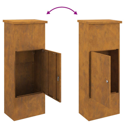 vidaXL Parcel Drop Box Rusty 44.5 x 29 x 110.5 cm Weathering Steel
