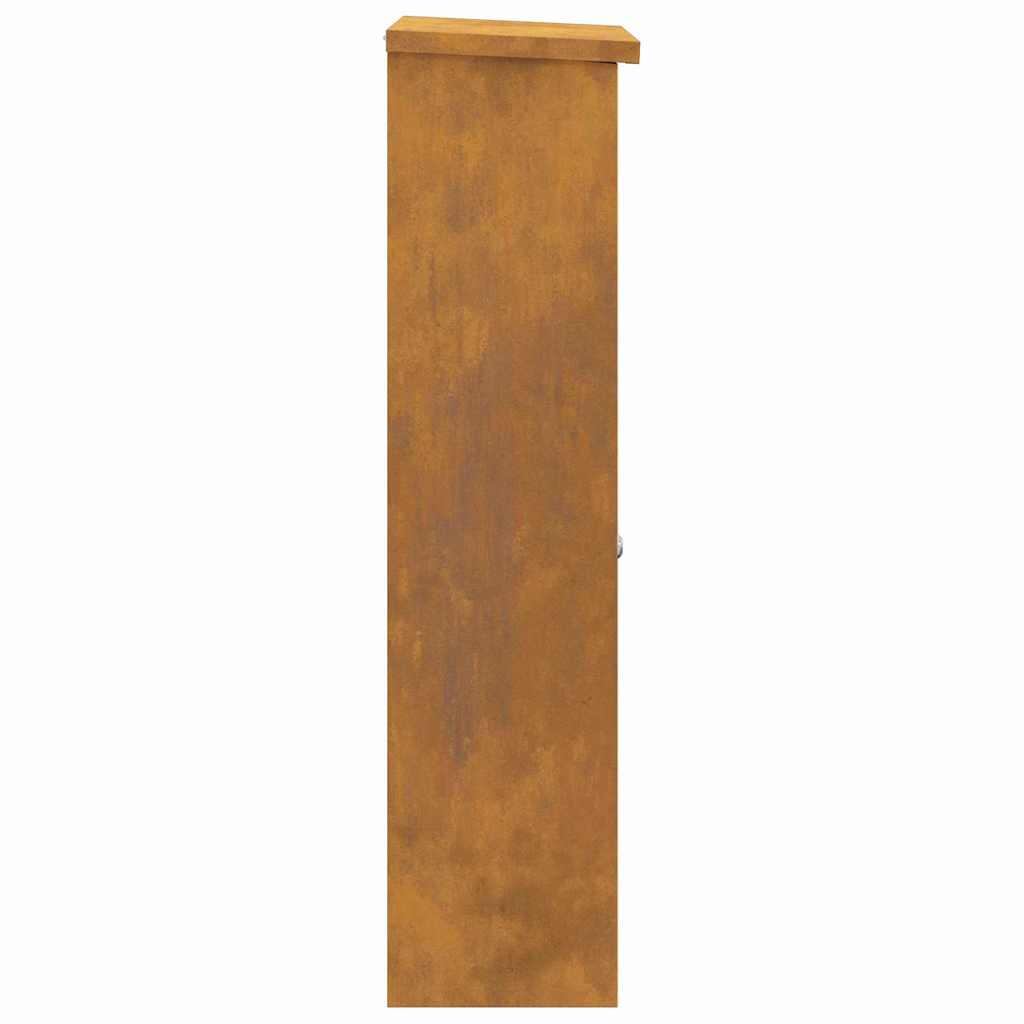 vidaXL Parcel Drop Box Rusty 44.5 x 29 x 110.5 cm Weathering Steel