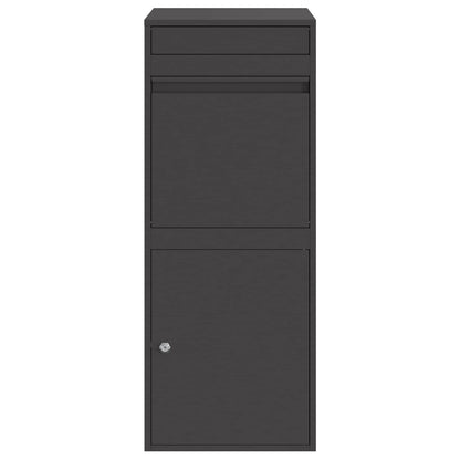 vidaXL Parcel Drop Box with Storage Black 41 x 38 x 103 cm Steel