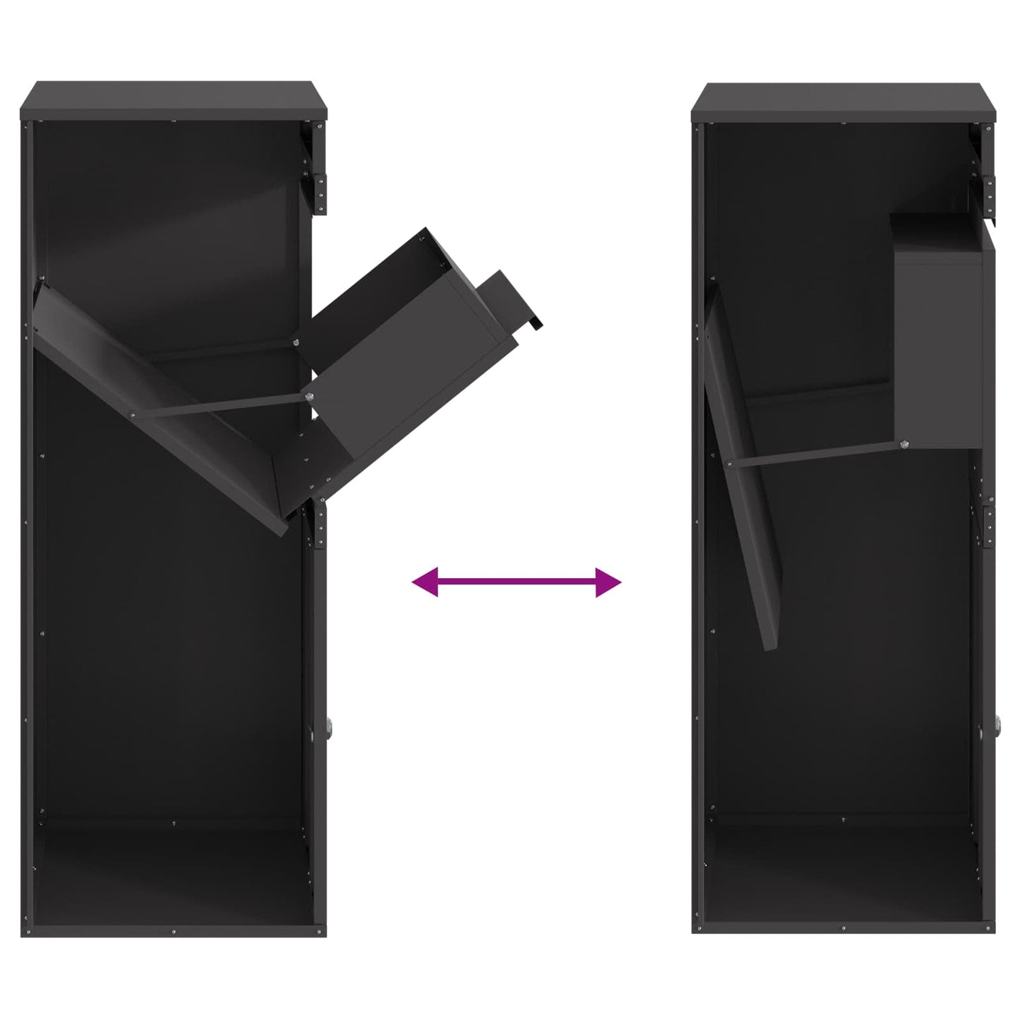 vidaXL Parcel Drop Box with Storage Black 41 x 38 x 103 cm Steel