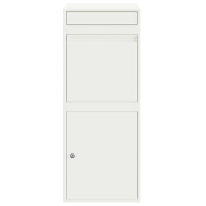 vidaXL Parcel Drop Box with Storage White 41 x 38 x 103 cm Steel