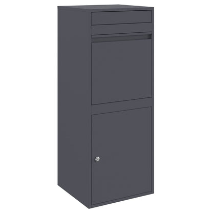 vidaXL Parcel Drop Box with Storage Anthracite 41 x 38 x 103 cm Steel