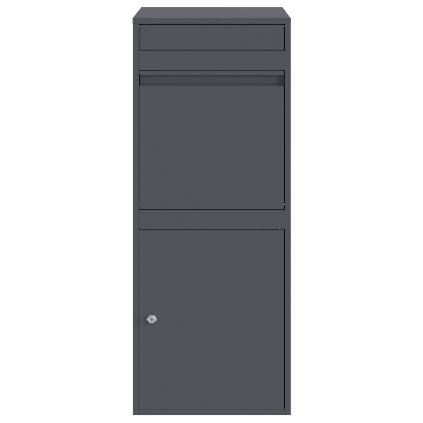 vidaXL Parcel Drop Box with Storage Anthracite 41 x 38 x 103 cm Steel