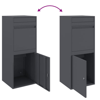 vidaXL Parcel Drop Box with Storage Anthracite 41 x 38 x 103 cm Steel