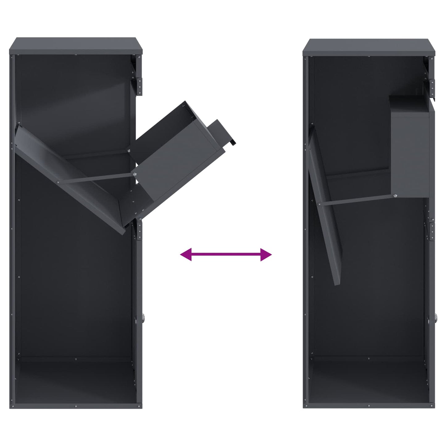 vidaXL Parcel Drop Box with Storage Anthracite 41 x 38 x 103 cm Steel