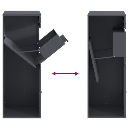 vidaXL Parcel Drop Box with Storage Anthracite 41 x 38 x 103 cm Steel
