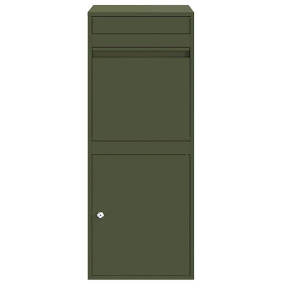 vidaXL Parcel Drop Box with Storage Olive green 41 x 38 x 103 cm Steel