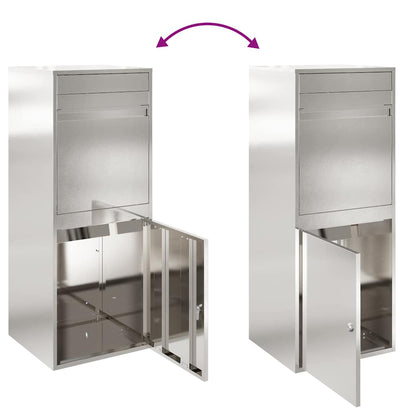 vidaXL Parcel Drop Box Silver 47.5 x 38 x 59 cm Stainless Steel