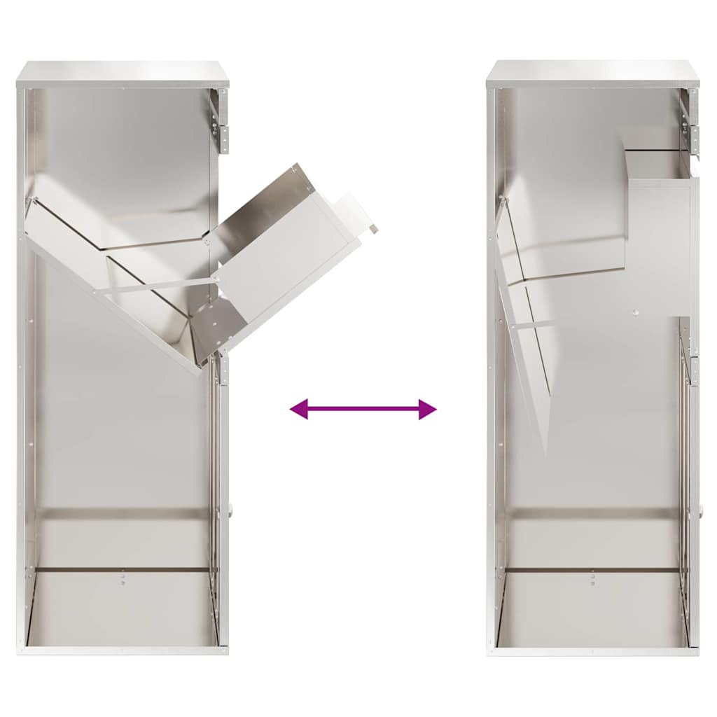 vidaXL Parcel Drop Box Silver 47.5 x 38 x 59 cm Stainless Steel