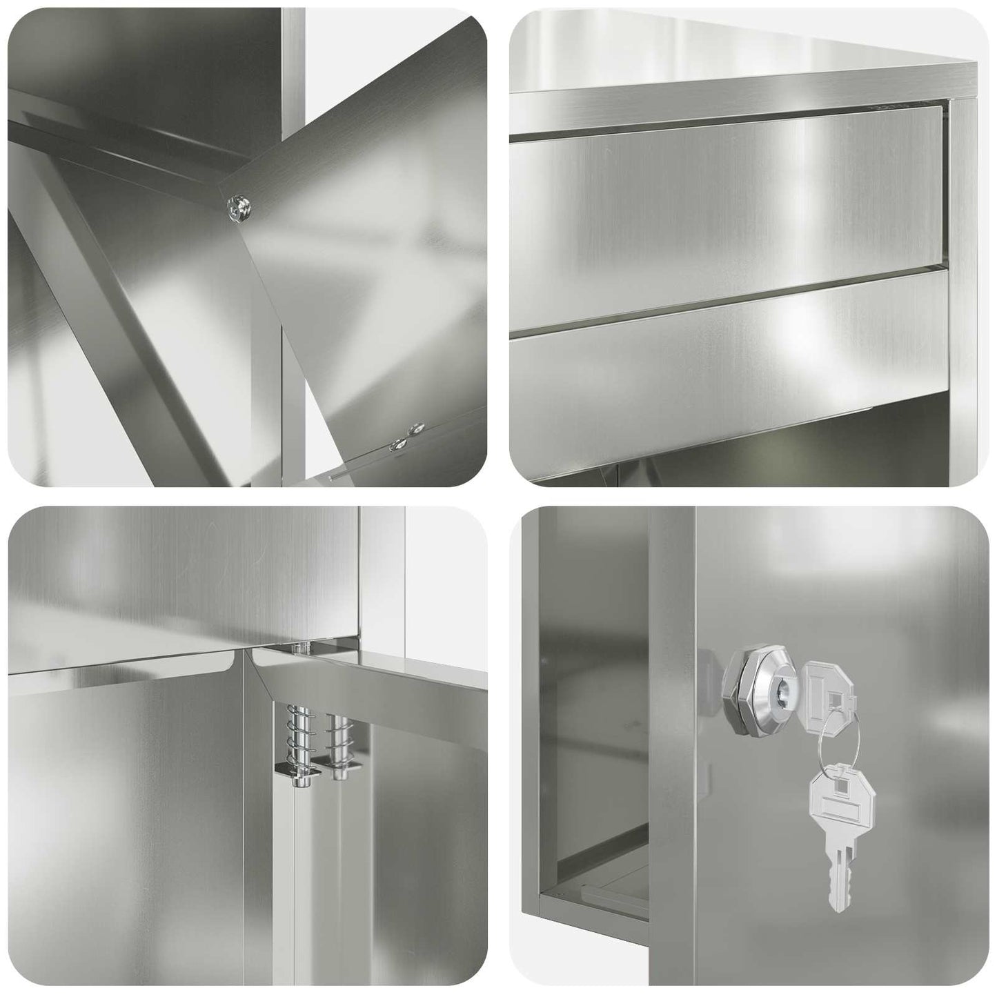 vidaXL Parcel Drop Box Silver 47.5 x 38 x 59 cm Galvanised Steel