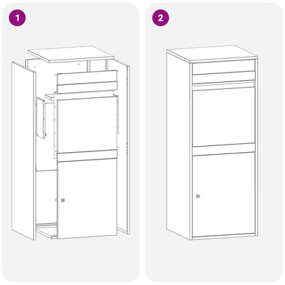 vidaXL Parcel Drop Box Silver 41 x 38 x 103 cm Galvanised Steel
