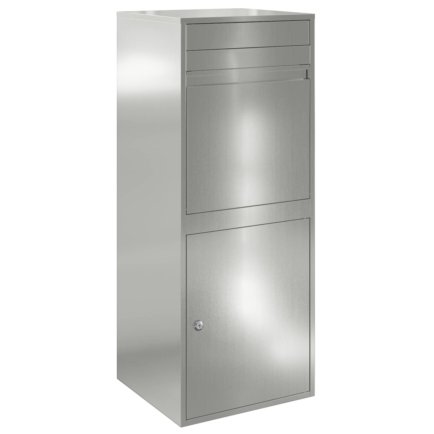 vidaXL Parcel Drop Box Silver 41 x 38 x 103 cm Galvanised Steel