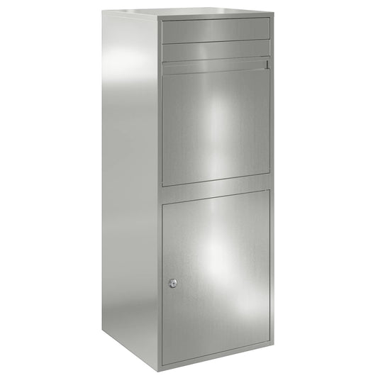 vidaXL Parcel Drop Box Silver 41 x 38 x 103 cm Galvanised Steel