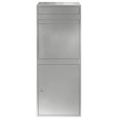vidaXL Parcel Drop Box Silver 41 x 38 x 103 cm Galvanised Steel