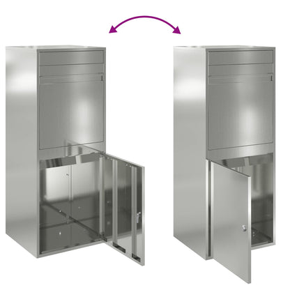vidaXL Parcel Drop Box Silver 47.5 x 38 x 59 cm Galvanised Steel