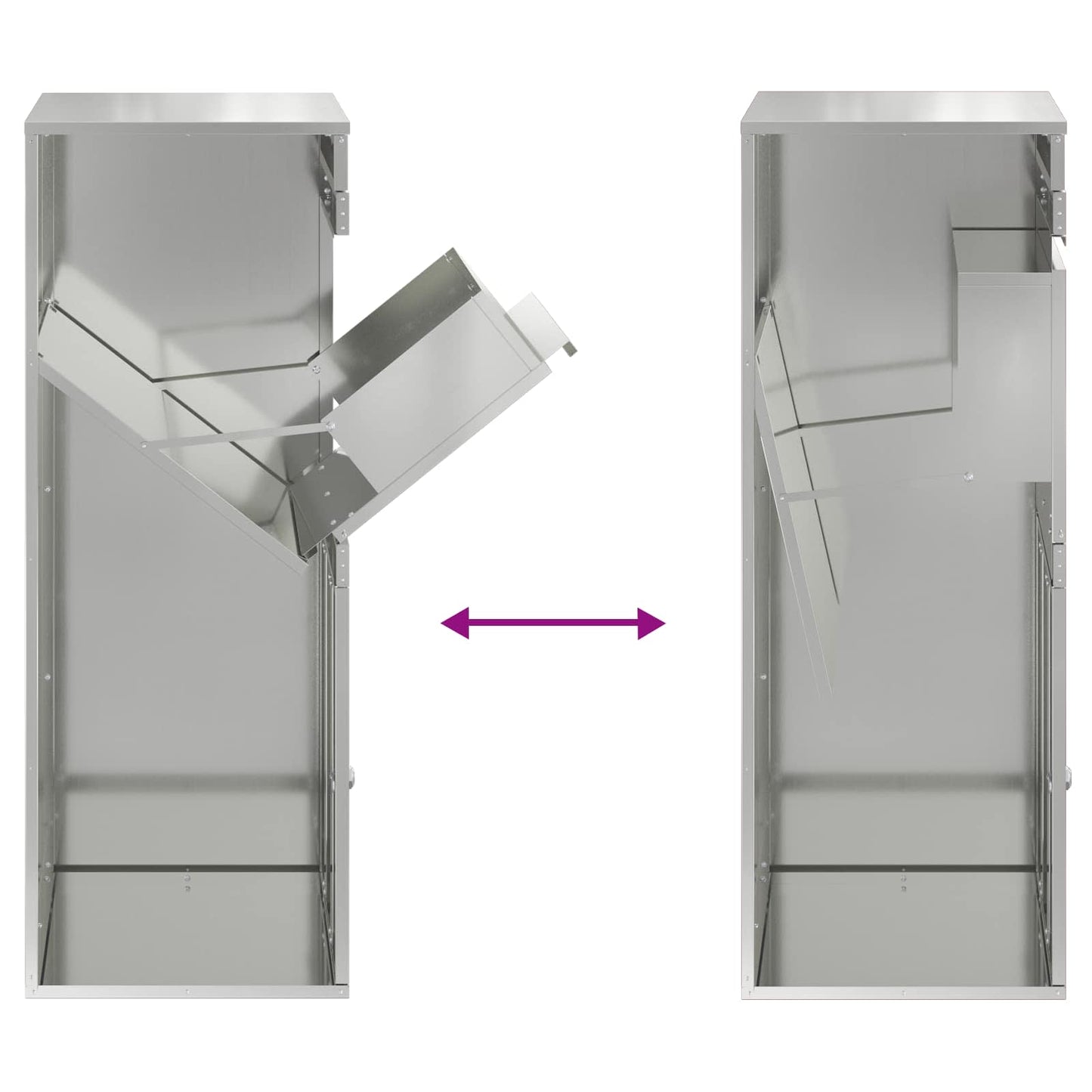 vidaXL Parcel Drop Box Silver 47.5 x 38 x 59 cm Galvanised Steel
