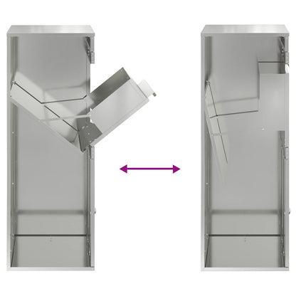 vidaXL Parcel Drop Box Silver 47.5 x 38 x 59 cm Galvanised Steel