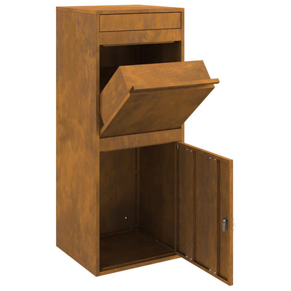 vidaXL Parcel Drop Box Rusty 41 x 38 x 103 cm Weathering Steel