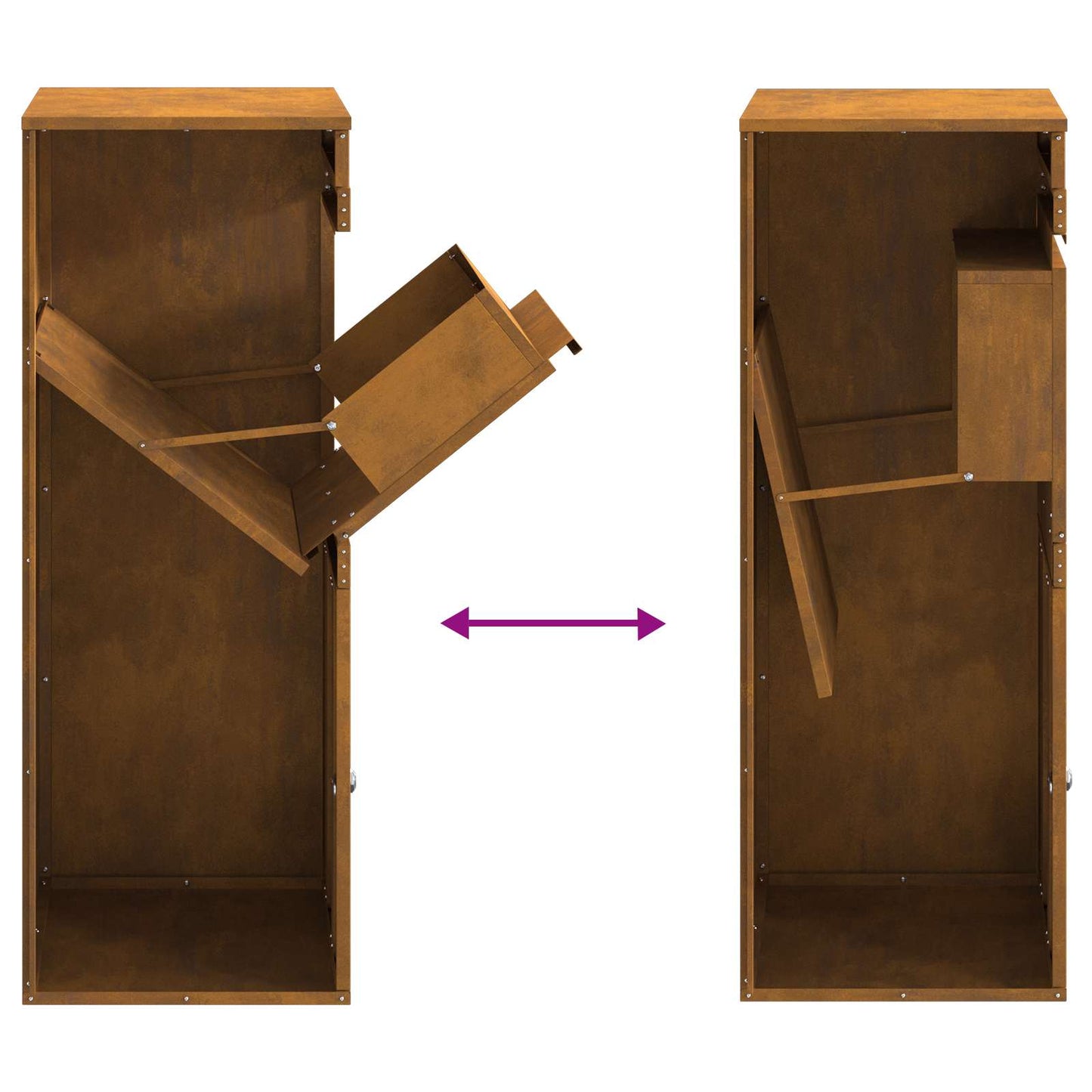 vidaXL Parcel Drop Box Rusty 41 x 38 x 103 cm Weathering Steel