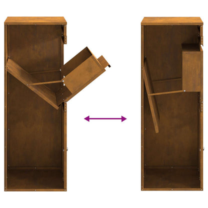vidaXL Parcel Drop Box Rusty 41 x 38 x 103 cm Weathering Steel