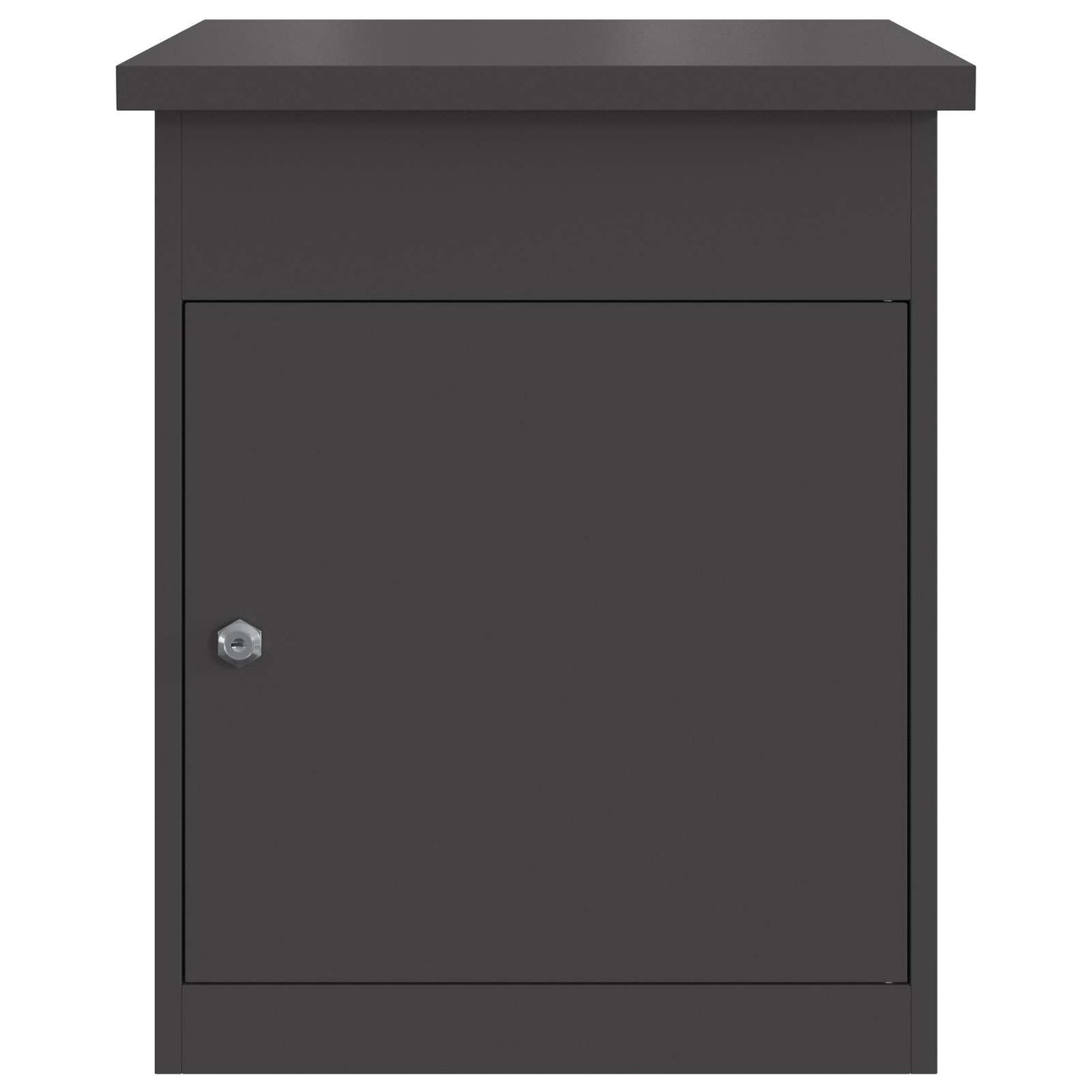vidaXL Parcel Drop Box with Storage Black 47.5 x 38 x 59 cm Steel