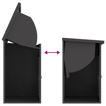 vidaXL Parcel Drop Box with Storage Black 47.5 x 38 x 59 cm Steel