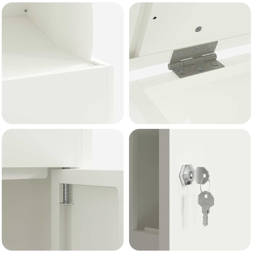 vidaXL Parcel Drop Box with Storage White 47.5 x 38 x 59 cm Steel