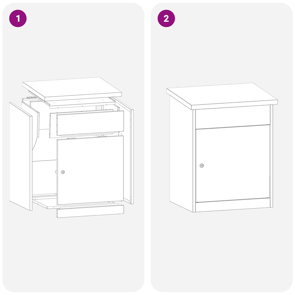 vidaXL Parcel Drop Box with Storage White 47.5 x 38 x 59 cm Steel
