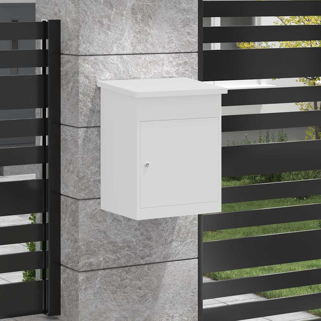 vidaXL Parcel Drop Box with Storage White 47.5 x 38 x 59 cm Steel