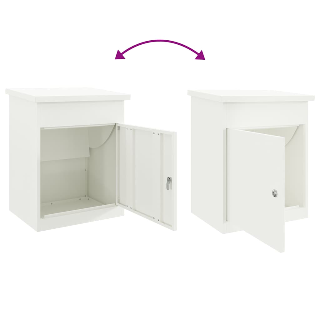 vidaXL Parcel Drop Box with Storage White 47.5 x 38 x 59 cm Steel
