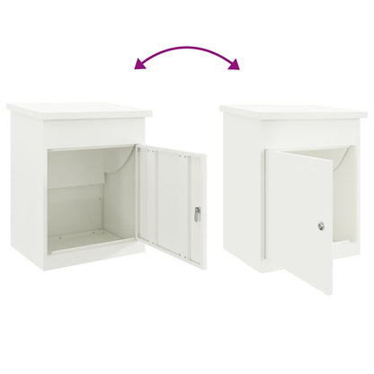 vidaXL Parcel Drop Box with Storage White 47.5 x 38 x 59 cm Steel