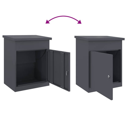 vidaXL Parcel Drop Box with Storage Anthracite 47.5 x 38 x 59 cm Steel