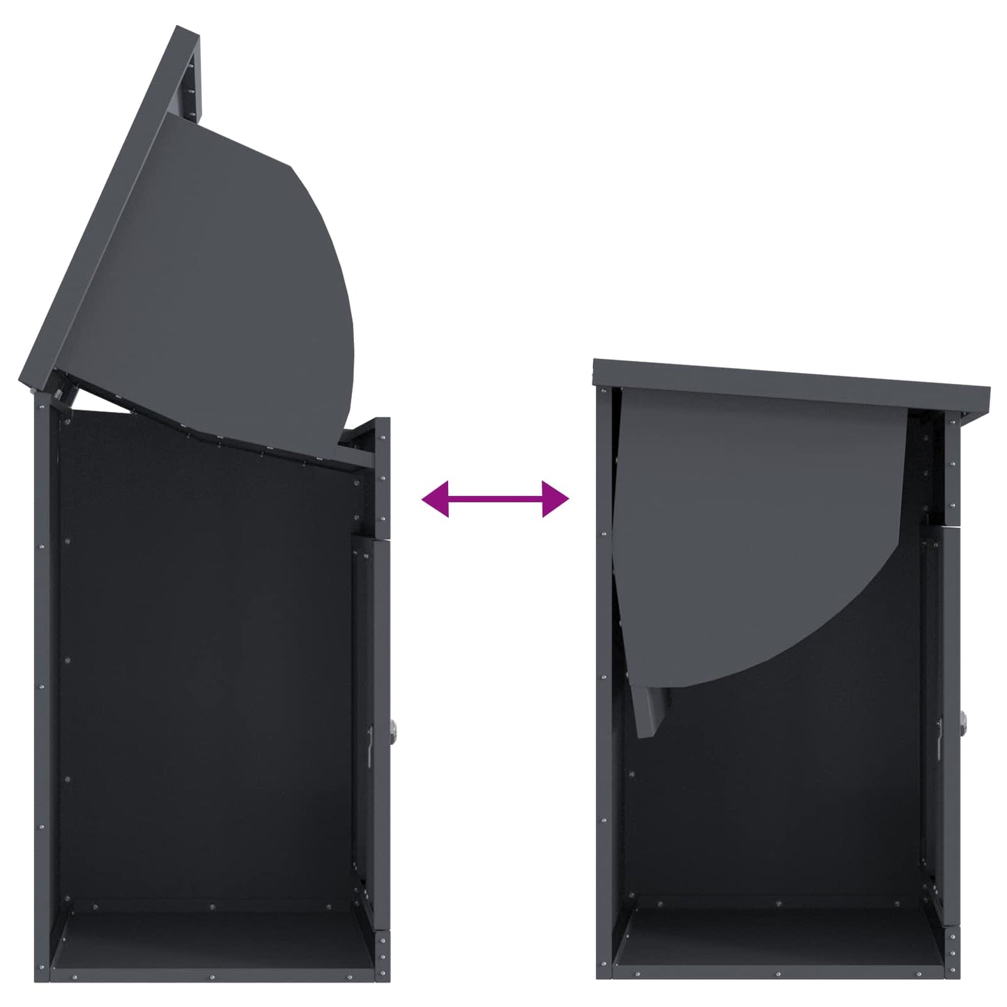 vidaXL Parcel Drop Box with Storage Anthracite 47.5 x 38 x 59 cm Steel